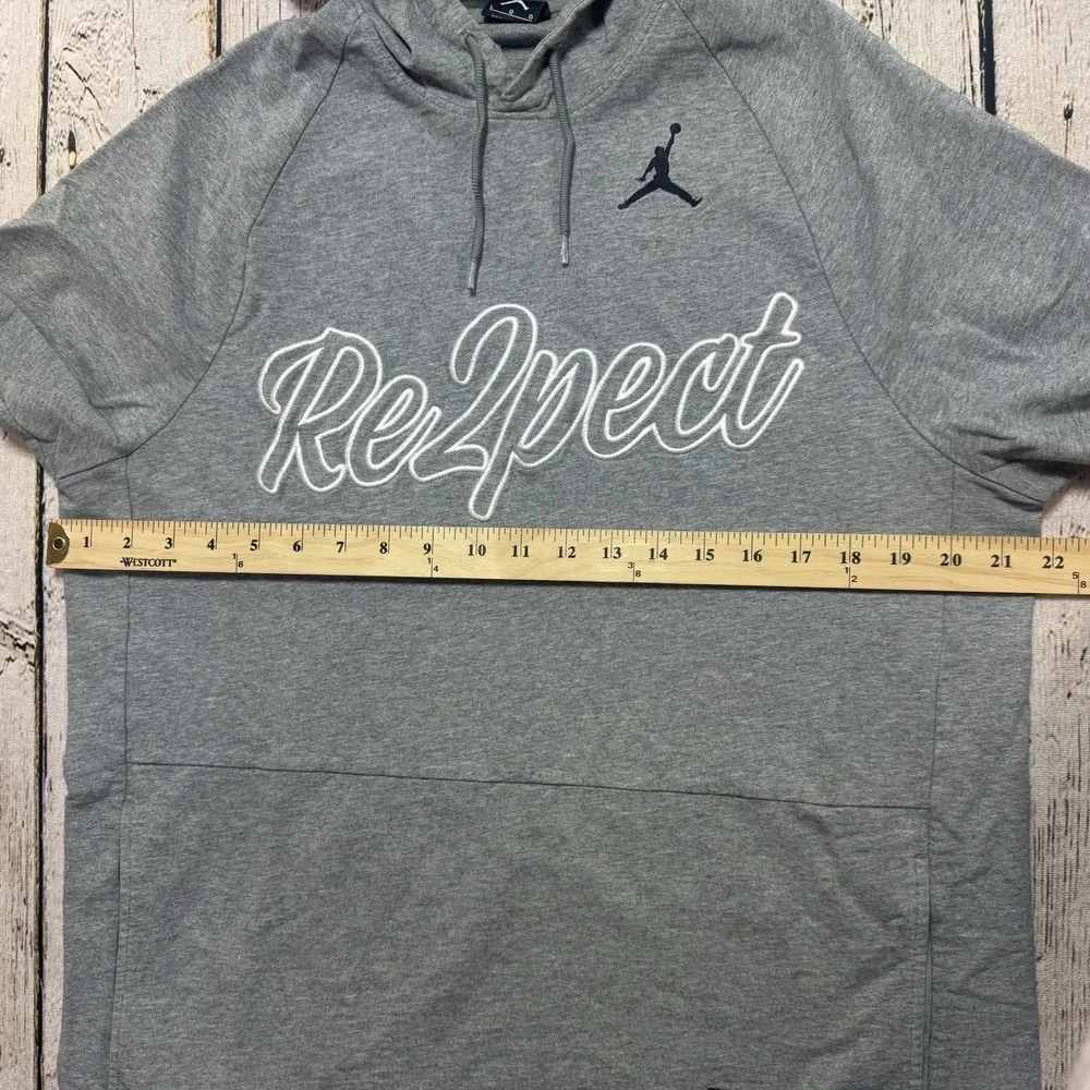 Jordan Hoodie Mens Large Gray Re2pect Short Sleeve Pullover Cotton Jumpman Nike